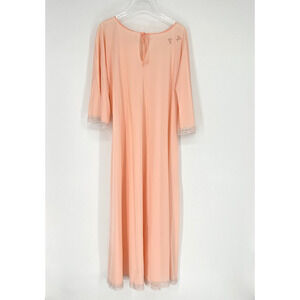 Vtg Nightgown Womens‎ S Pink Feminine Romantic Lace Long Gown Dainty